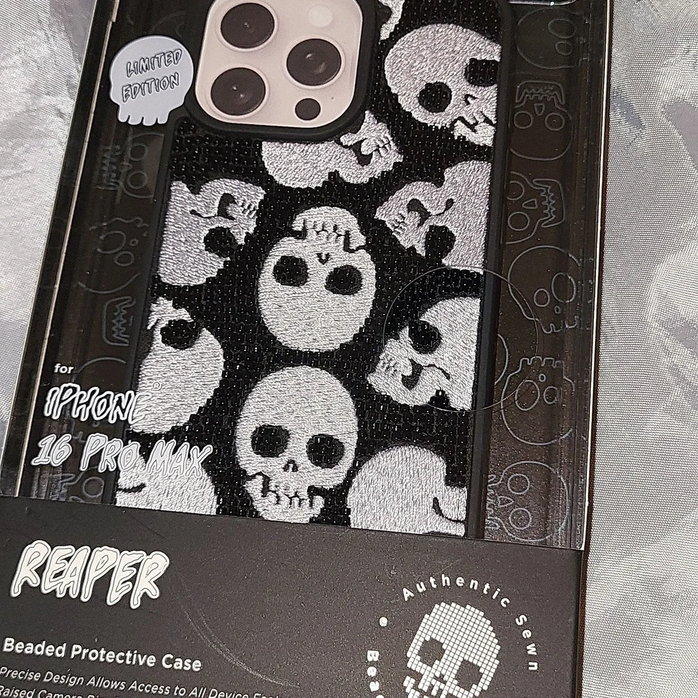 Reaper Black Beaded Protective Case for iPhone 16 Pro Max Bnib TL M Lp